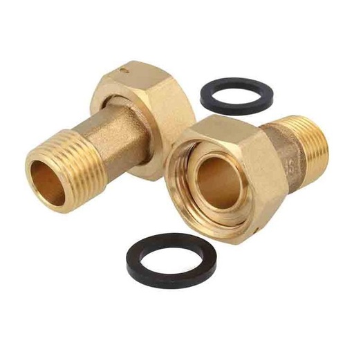 [1010] RACOR CONECTOR BRONCE PARA MEDIDOR AGUA UNIDAD 1/2X3/4"