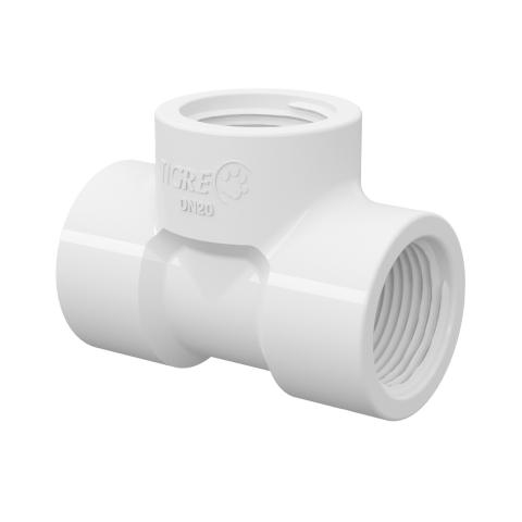 [1010 SUPERIOR] TEE PVC 1/2 CON 3 ROSCAS