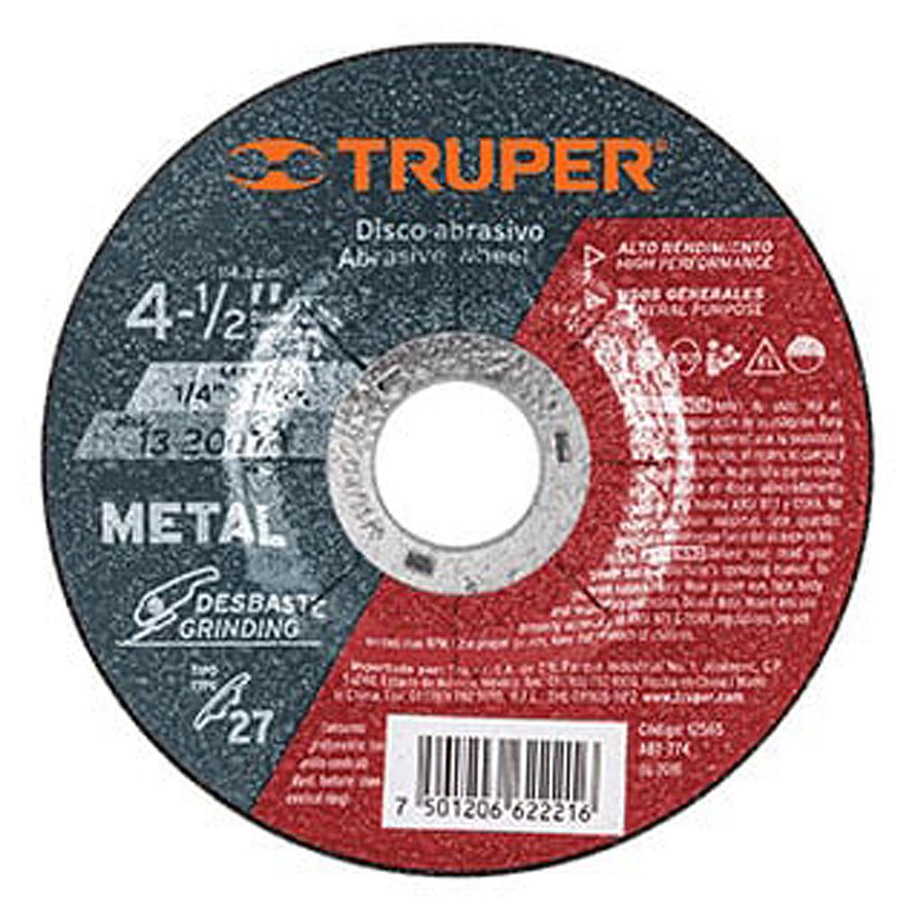 DISCO PULIR METAL DESBASTE 4 1/2 TRUPER