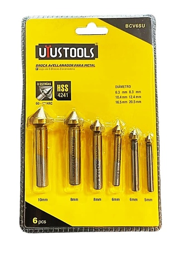 [BCV6SU] BROCA AVELLANADOR PARA METAL 6 PCS UYUSTOOLS