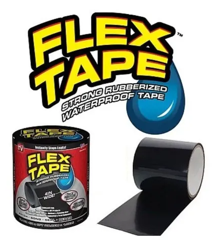 CINTA TAPA GOTERAS FLEX TAPE NEGRO 10CM 1,5MT