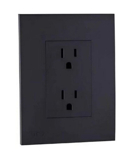 [K026] TOMA CORRIENTE DOBLE LUMEK NEGRO