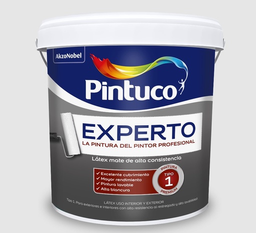 [1010] VINILO TIPO 1 PINTUCO EXPERTO BLANCO BALDE 2.5GL