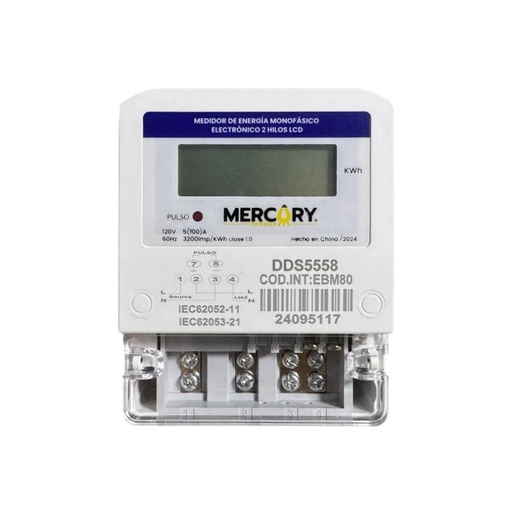 [EBM80 MERCURY CACHARRERIA] MEDIDOR ELECTRONICO MONOFASICO 120V 