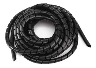Tubo Organizador De Cables En Espiral Negro 13mm X 10 Metros