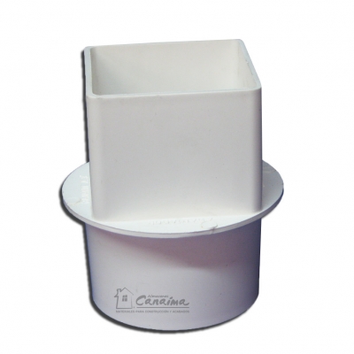 [1010] ADAPTADOR CANAL BAJANTE REDONDO A CUADRADO 3"