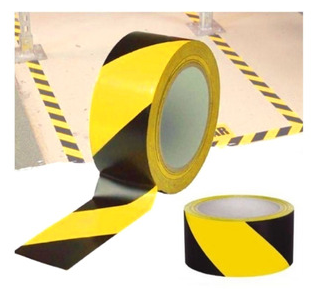 CINTA ADHESIVA SEÑALIZACION AMARILLO NEGRO JAZA
