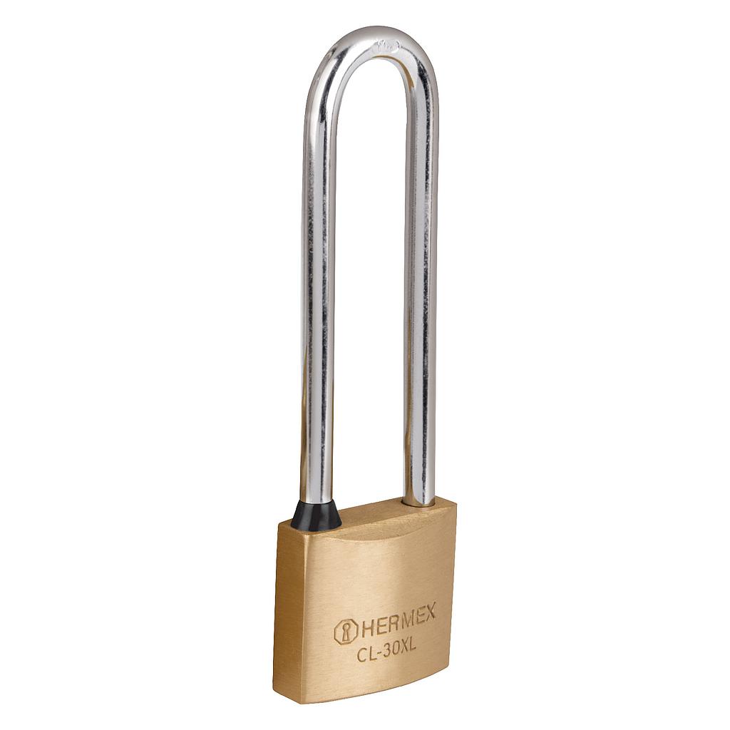 CANDADO DE LATON GRILLETE LARGO HERMEX 30MM